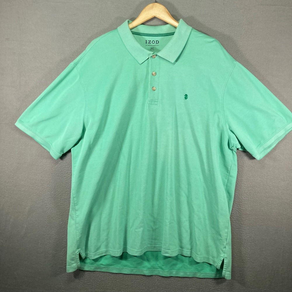 IZOD Advantage Polo Shirt‎ Mens 3XLT Tall Green Short Sleeve Golf Casual